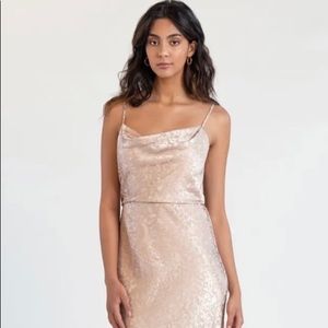 NWT Jenny Yoo Bridesmaid Dress - Dahlia Gemma Satin Champagne